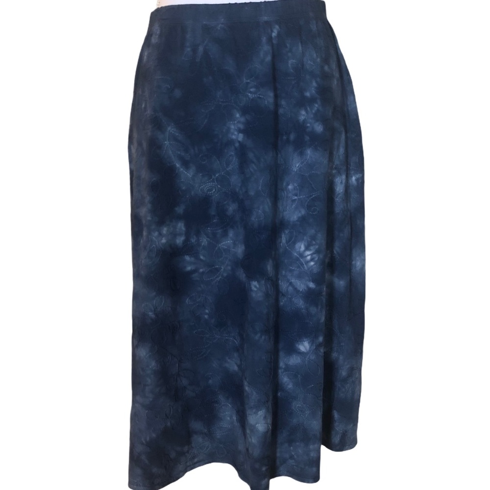 J.Jill Size M Petite NWT Batik Tie Dye Skirt Blue